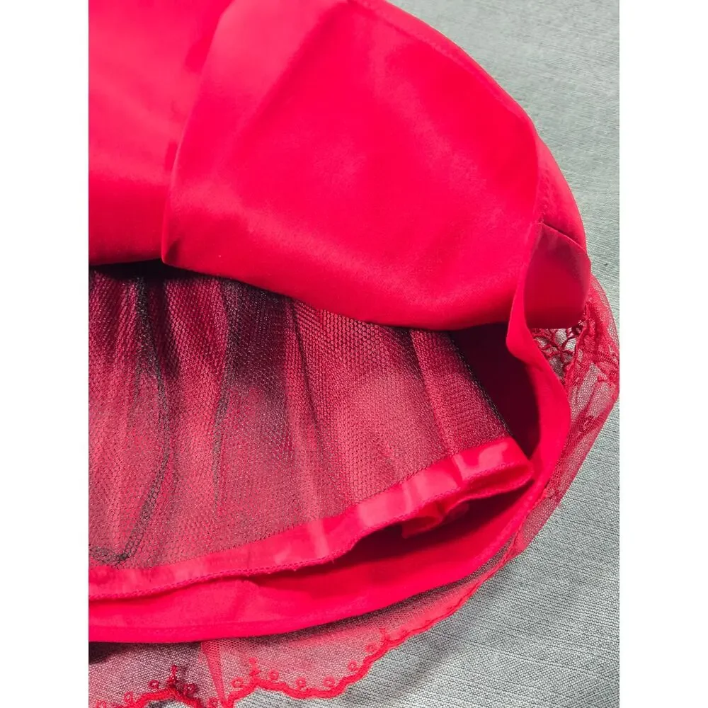 Princess Faith Toddler 2T Dark Red Bow Embroidered Floral Party Dress Festive